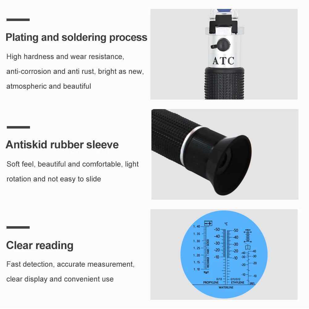 Testeur de liquide de refroidissement de batterie de voiture, réfractomètre 4 en 1 pour antigel, verre Adblue