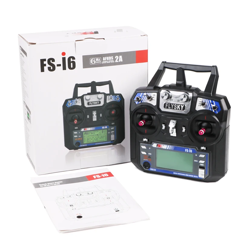 FLYSKY FS-i6 I6 2.4G 6CH AFHDS 2A Radio Transmitter with FS-iA6 IA6B A8S X6B IA10B Receiver for RC Drone FPV Airplane Helicopter