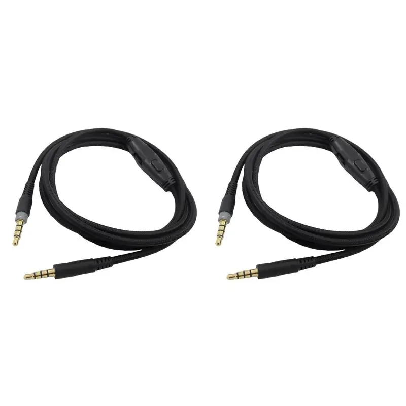 2X Cable para auriculares Hyperx Cloud Alpha/-Hyperx Cloud Core Flight con control de volumen y control de sonido