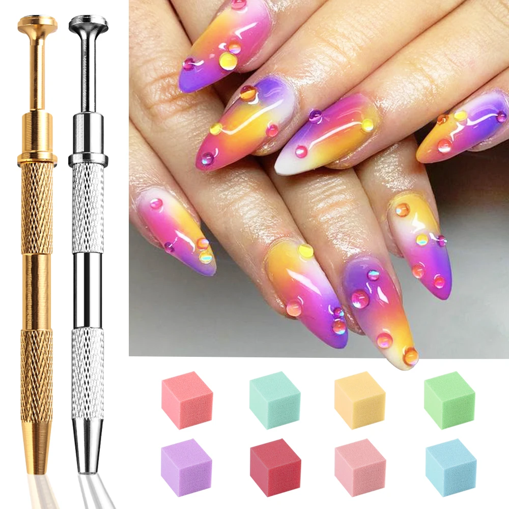 50Pcs Ombre Square Nail Art Sponge Set Gradient Nail Brush Grab Pen Mini Sponges Painting Supplies Stamper Manicure Tool NTYHJ-3