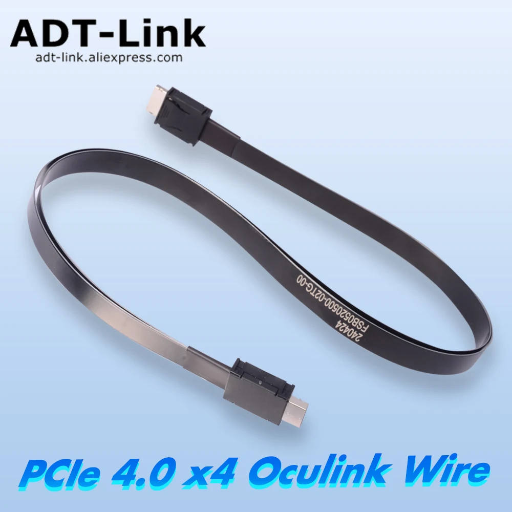 ADT High Speed PCIe 4.0x4 Gen4 SAS 4.0 Oculink Cable, Male To Male SFF-8611 To Oculink Connection Cable 24Gbps GPU NVMe HBA Card