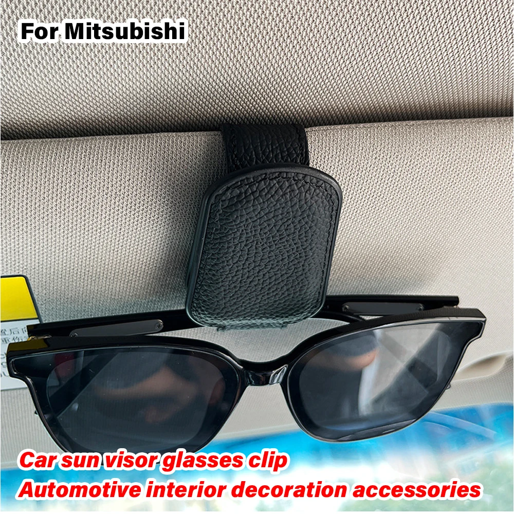 

Leather Car Glass Hanger Clip Universal Sunglasses Case Magnetic Eyeglass Hanger Clip For Mitsubishi Asx Lancer Outlander Pajero