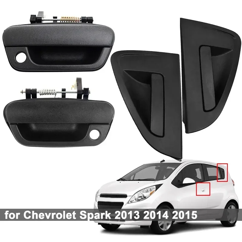 Car Black Front Rear Exterior Door Handles for Chevrolet Spark 2013-2015