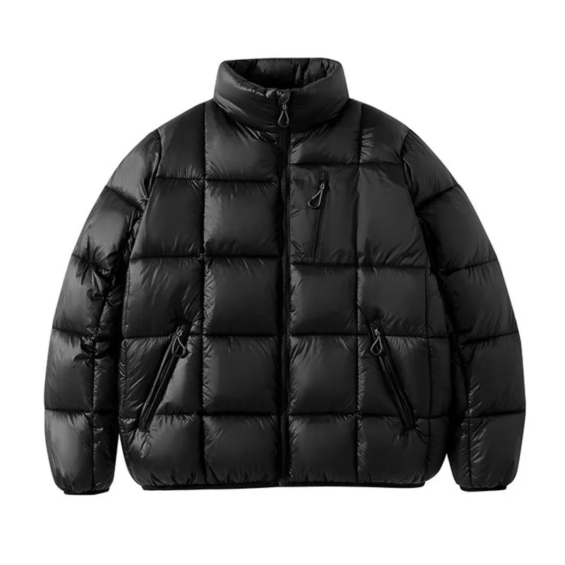 Winter men's Japanese workwear, thick and fluffy mountain style outdoor lightweight and warm stand up collar bread jacket