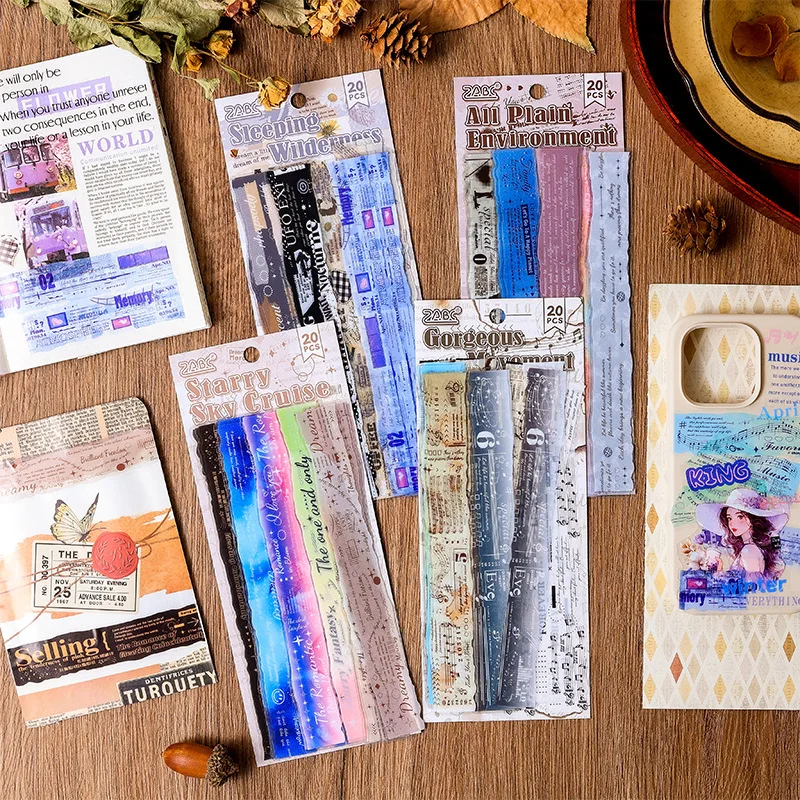 20pcs/1lot Kawaii Stationery Stickers The Year of Simple Shadows and Poetry Diary Decorative Scrapbooking Craft Stickers