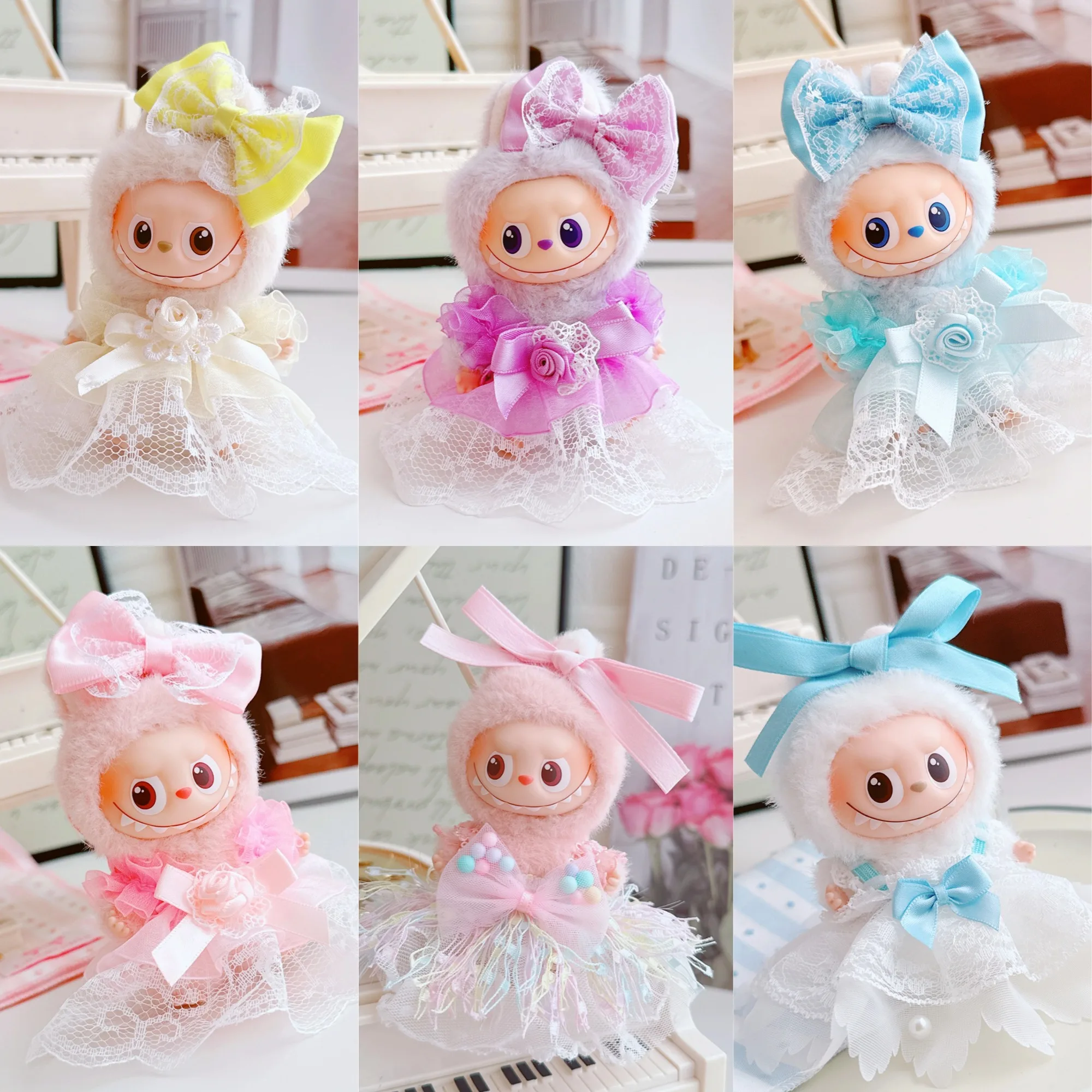 

For 10cm 4th Gen Mini Labubu Heart Code 6 Styles of Fairy Dresses 10cm Mini Labubu 4.0 Doll Clothes