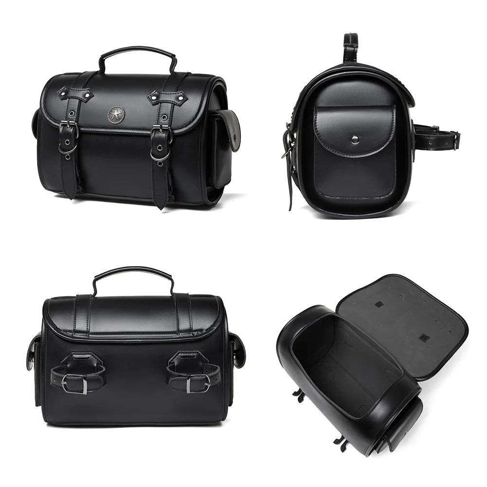 Motorcycle Black Universal SaddleBag Harley Motorcycle Accessories Modified Side Case Bags Waterproof Prince Cruising Side Bags