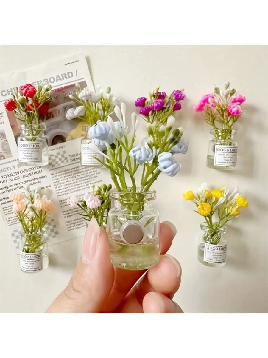 4Pcs Mini Vase Magn…