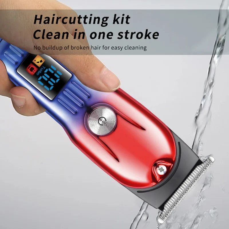ماكينة قص الشعر الاحترافية للرجال ماكينة حلاقة لاسلكية كهربائية لاسلكية قابلة لإعادة الشحن على شكل حرف T