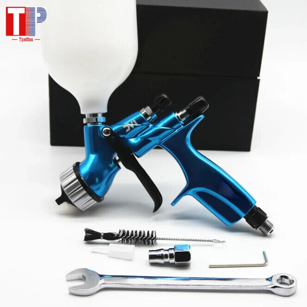 

Tpaitlss CV1 Blue Spray Gun HVLP Car Paint Tool Spray gun with 600ml Cup and 1.3mm Nozzle