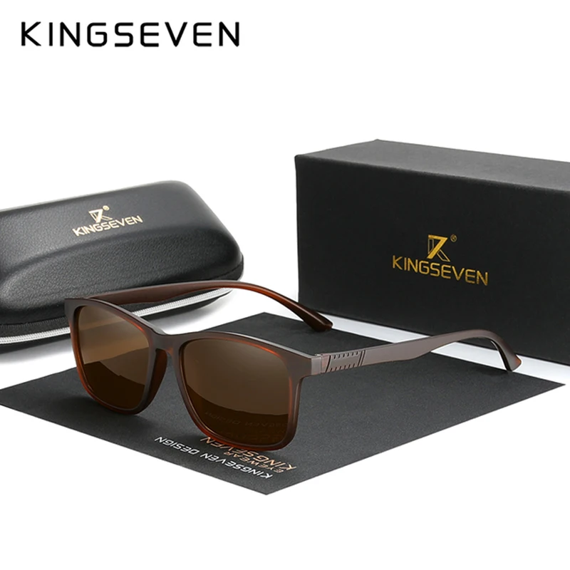 نظارات Kingseven الشمسية العصرية والبسيطة، مع تصميم خفيف الوزن للمساعدة في السفر بحرية، مريحة في الارتداء، يجب اقتناؤها للمناسبات غير الرسمية، ومظهر شبابي وأنيق