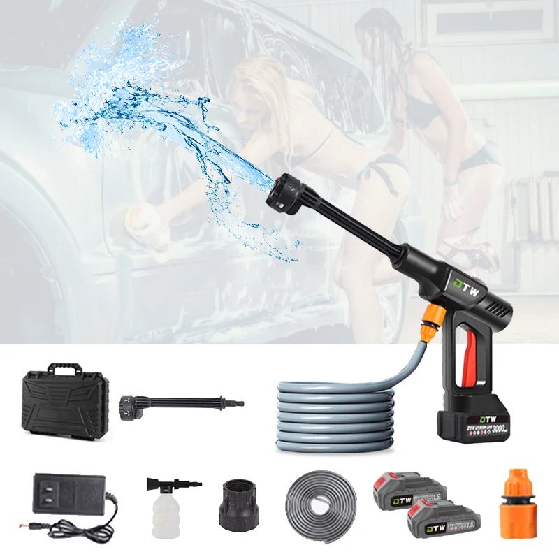 

DTWA5-0010G Car Whasher High Pressure Portable Wash Gun 21V Cordless Electric Cleaning Machine Lithium Battery Washer Spray Gun