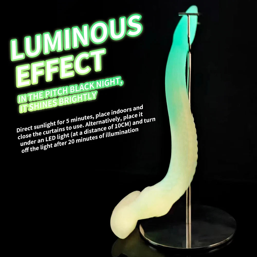 Luminous Eel Anal Plug Animals Dildos For Women/Men Butt Plug Wearable Outgoing Soft Silicone Anal Plug Beautiful Anal Sex Toys