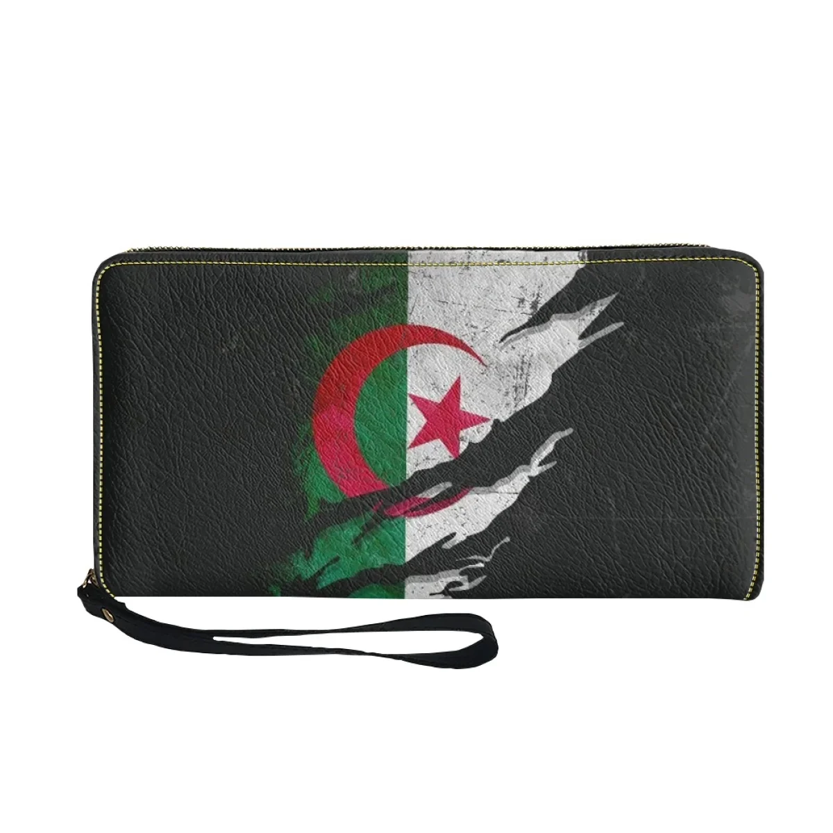 Cartera de piel sintética con diseño de Argelia para mujer, monedero informal Delgado, bolso de mano para teléfono móvil