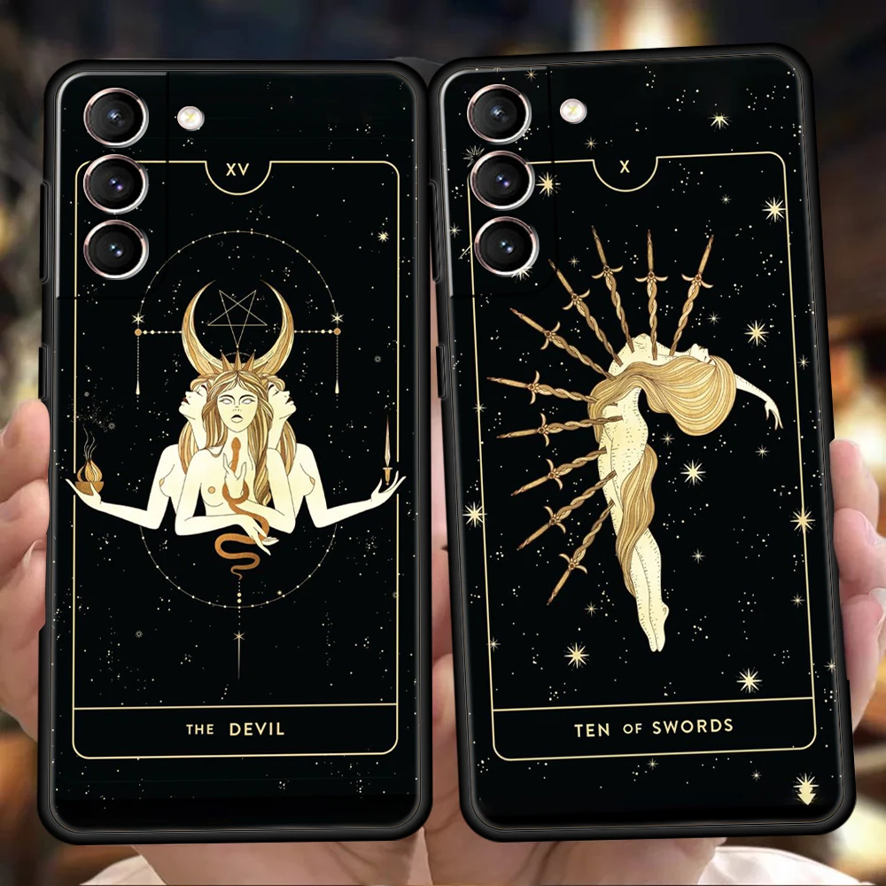 Witches Moon Tarot Mystery Totem Case para Samsung Galaxy S24 S23 S22 S20 S21 FE Ultra S24 S23 S10 S10E S9 S8 Plus 5G Phone Cover