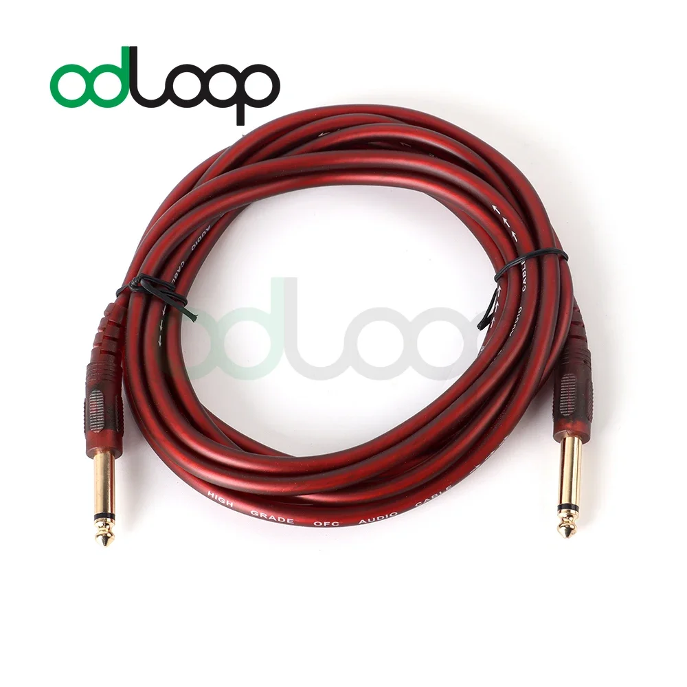 ODLOOP 3m Guitar Cable 6.35mm Mono Jack Speaker Cable Instrument Male To Male Compatible with Electric Bass Guitar Keyboard