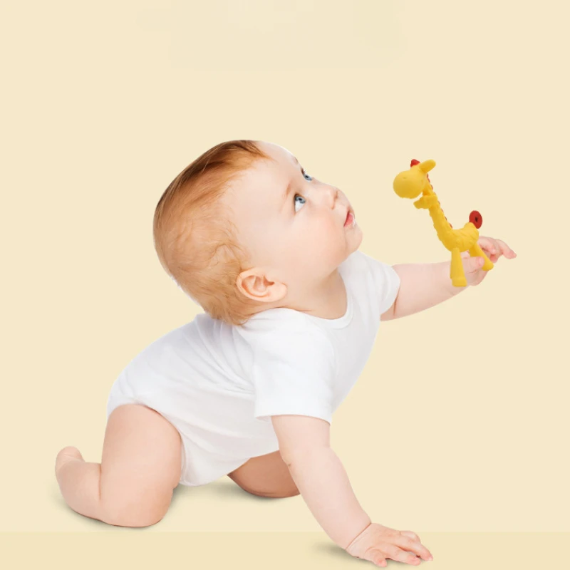 0-1Years Baby Silicone Teether Animal Giraffe Shape Baby Infant Dental Care Teeth Nursing Toddler Toys