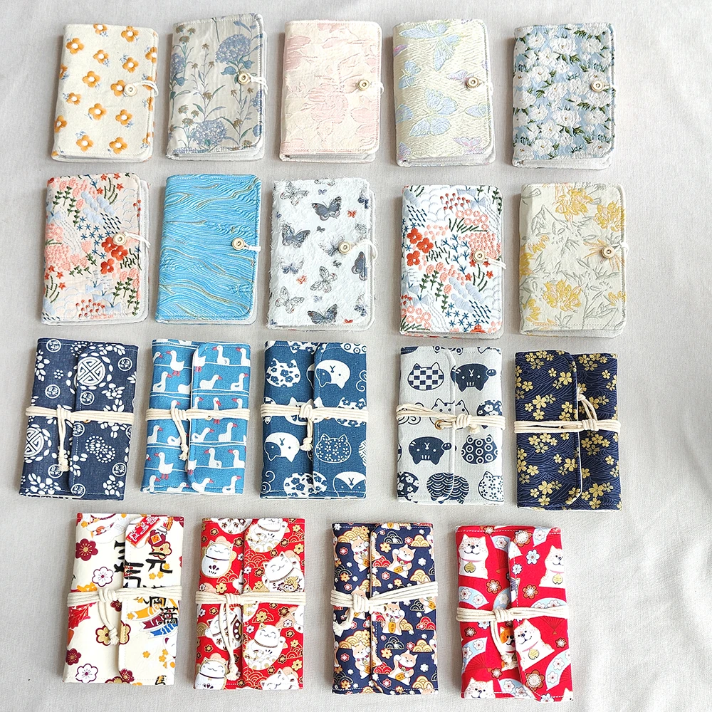 

Lotus Yarns Cotton Fabric Circular Needles Case- Four cotton fabric pages