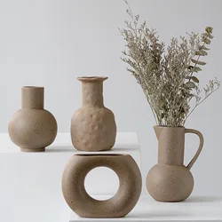 CAPIRON Ceramic Vase Nordic Multiple Styles Flower Container Decor for Living Room Home Decoration Office Balcony Interior