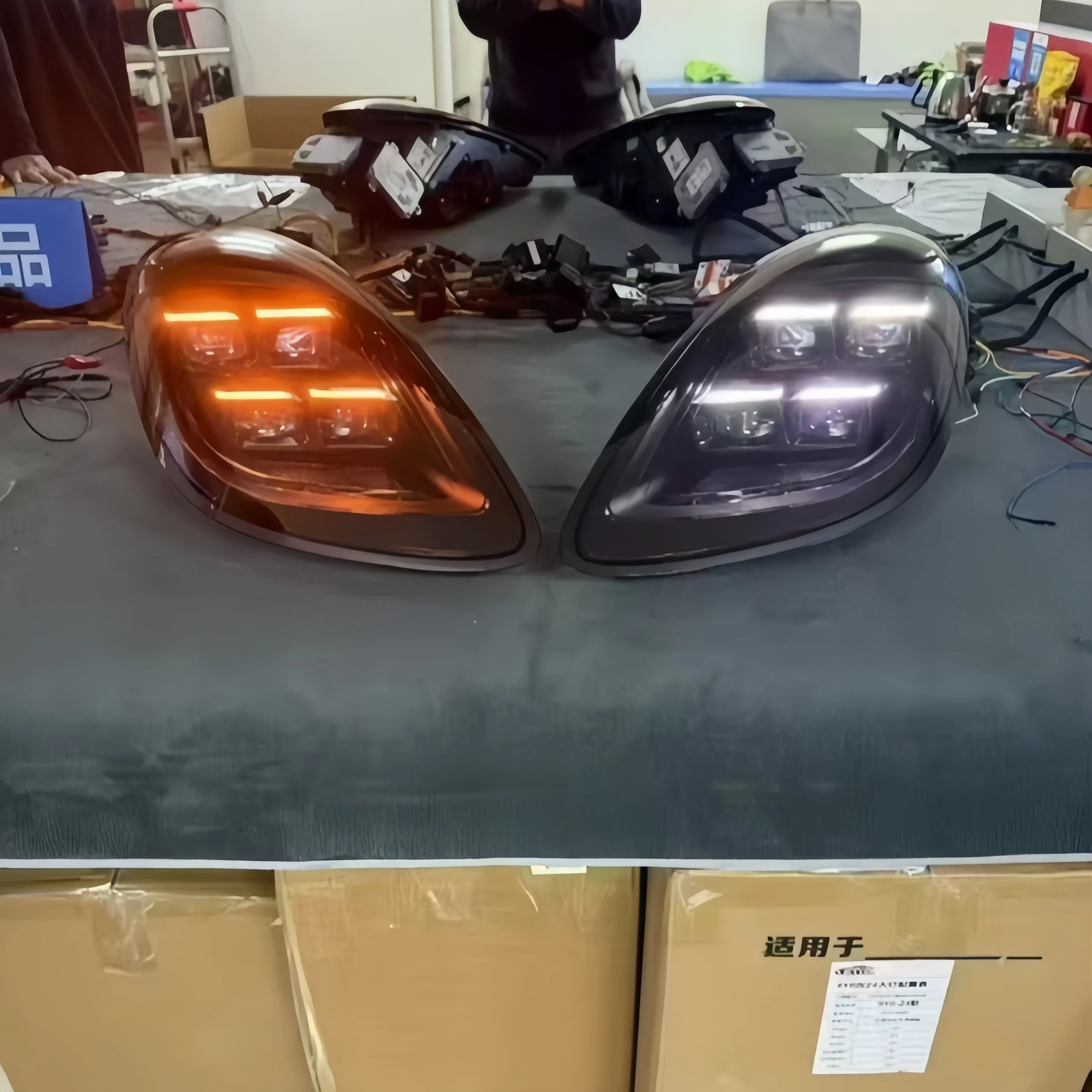 For 2012-2015 981 Boxster Cayman Car Modification Upgrade Headlights LED Headlights Front Bumper Headlights
