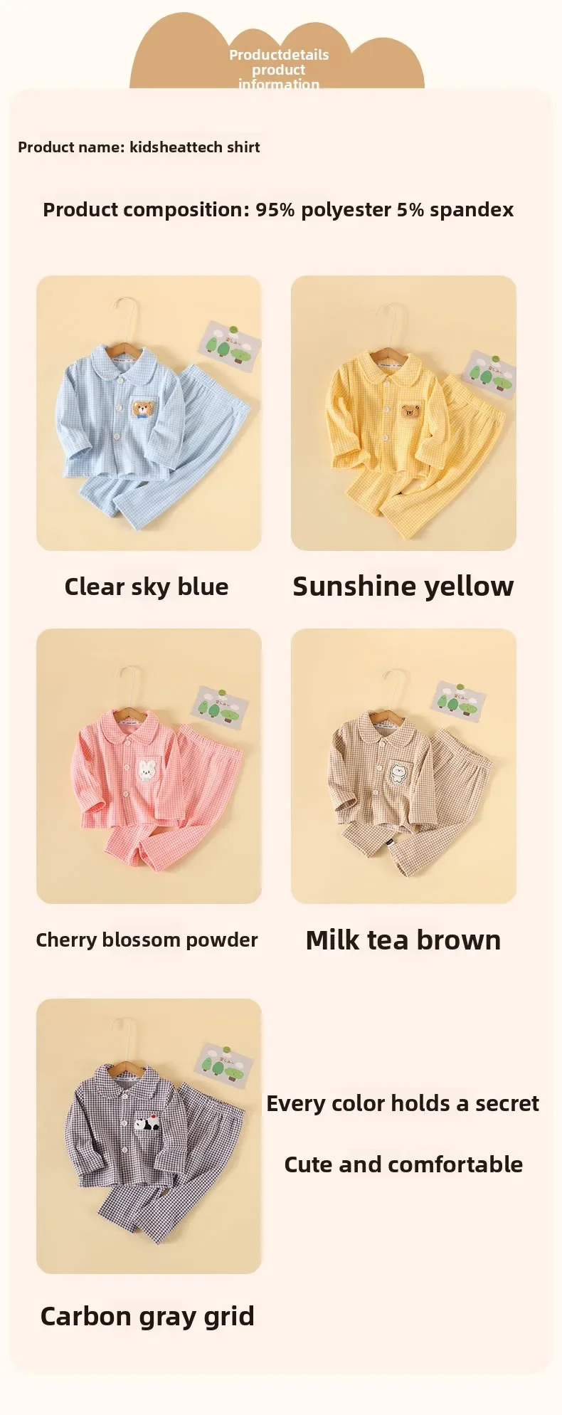 2026 Herbst-Pyjama-Set für Kinder, Lässiges Kariertes Langarm-Hemd mit Revers und Hose, Jugend-Schlafanzug-Bekleidungsset – Detail 5