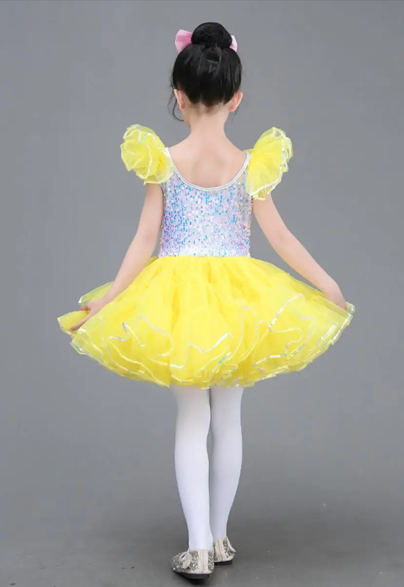 Bambini paillettes balletto gonna Performance Costume ragazze bambini Tutu gonne paillettes balletto vestito moderno danza del ventre indossare Ballerina