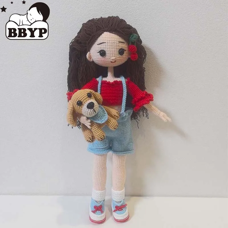 

Handmade Knitting Doll Crochet Cherry Girl Crochet Dolls For Home Accessories Pattern Craft Toy Ornaments