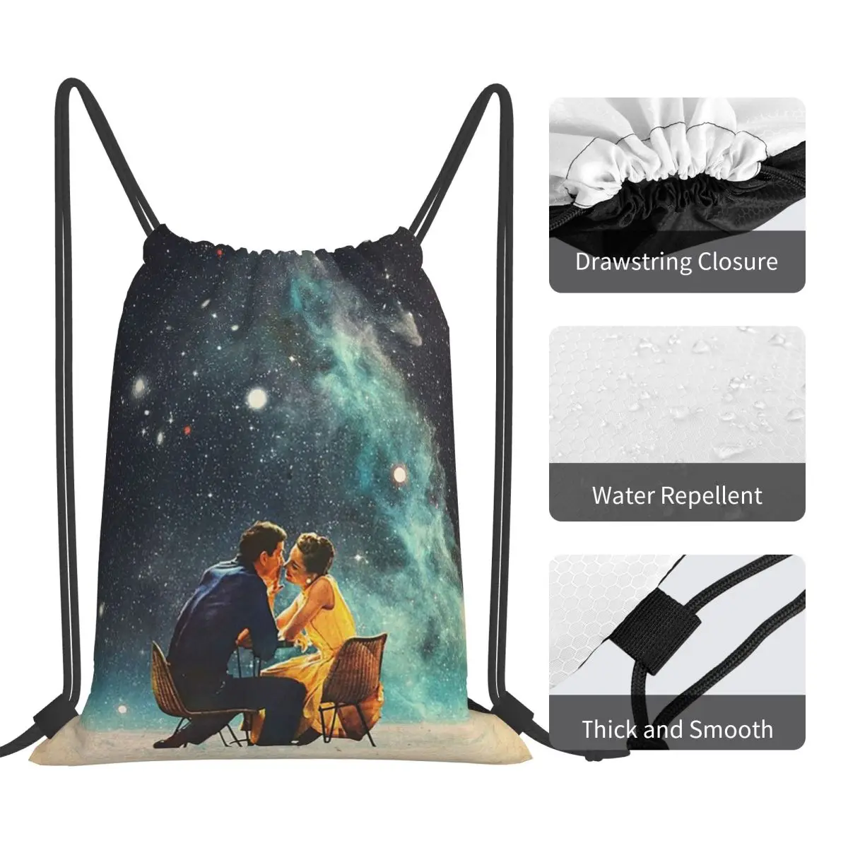 I'll Take You To The Stars For A Second Date バックパック ファッション ポータブル巾着バッグ 雑貨バッグ ブックバッグ 旅行 学校用
