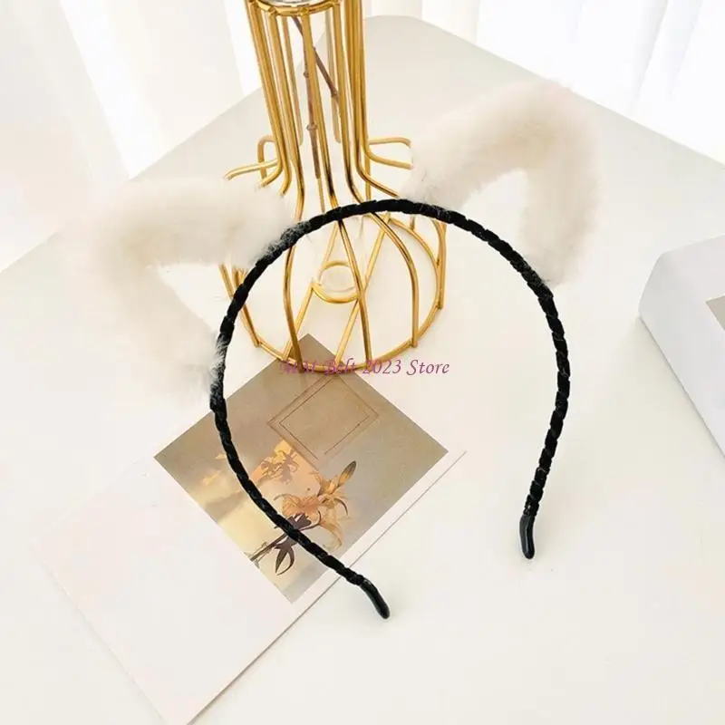 49ME Cho Mèo Đầu Gối Băng Đô Quấn Tóc Lông Mũ Trùm Đầu Kẹp Tóc Bé Gái Phụ Kiện