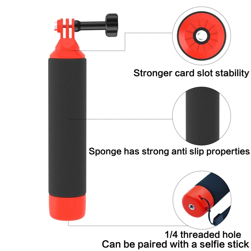 Para dji osmo ação 4/3/insta360 x4/x3/ace/ace pro/gopro 12/11 câmera esportiva float hnadheld flutuabilidade haste lidar com kits acessórios