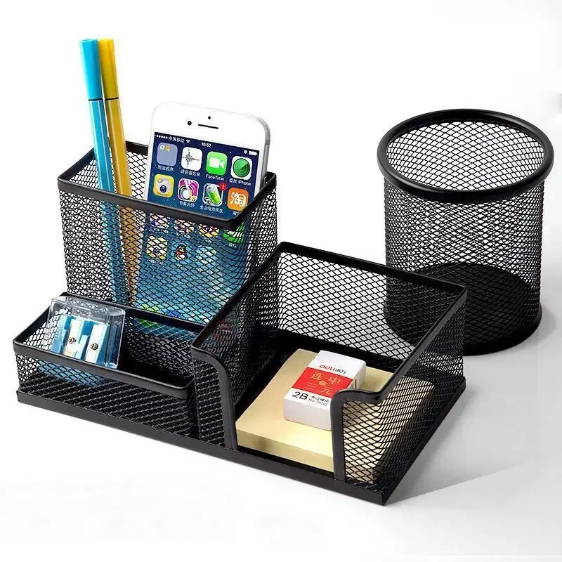 

Large Pen Holder Desk Organizer Storage Baskets Multifunctional Organiser Supplies Pen Barrel Pencil Holder for Office Tabletop