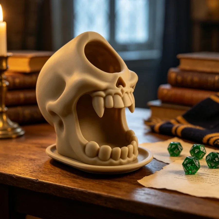 Halloween Spooky Skull Dice Chute 3D‑Printed Dice Roller Gothic Tabletop RPG Dice Tower Board Game Accessory Gamer Holiday Gift