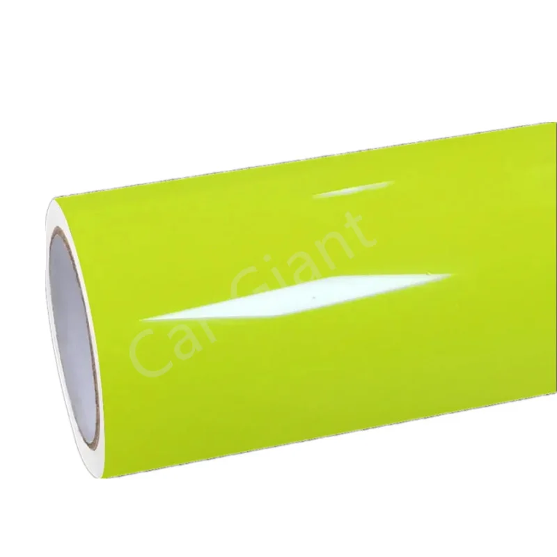 

Gloss Gloss Acid Green Car Vinyl Wrap vinyl wrap film Vehicle wrapping for car wrap Bubble free easy install 1.52x18M