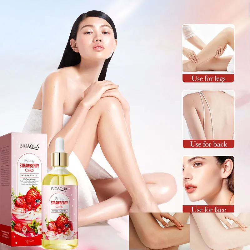 

BIOAQUA Strawberry Cake Body Oil Moisturizing Anti Peeling Tender Brightening Skin Serum Body Cream Lotion Skin Care