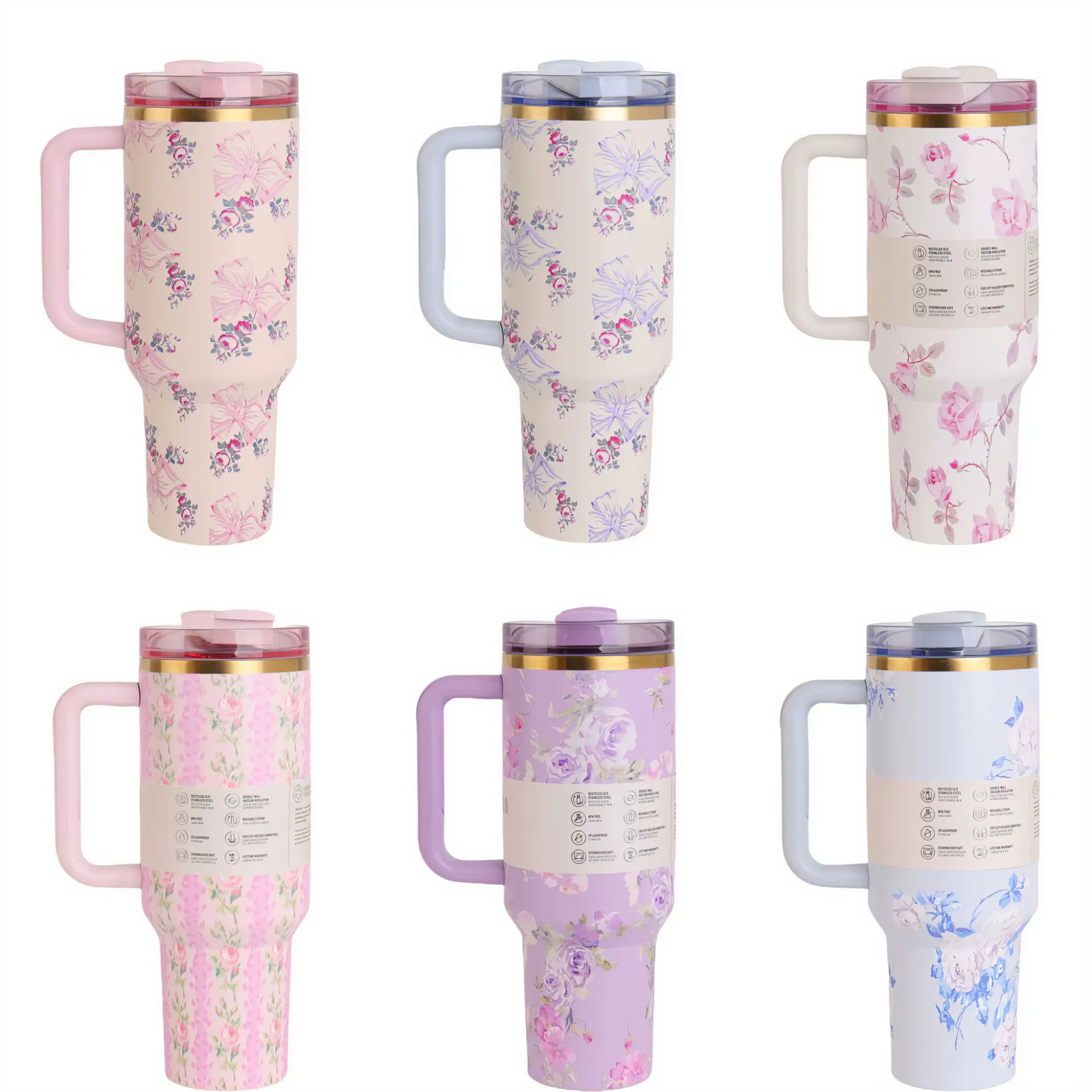 Taza de viaje de acero inoxidable de 40 oz de segunda generación de nuevo estilo: taza de café aislada para bebidas frías y calientes