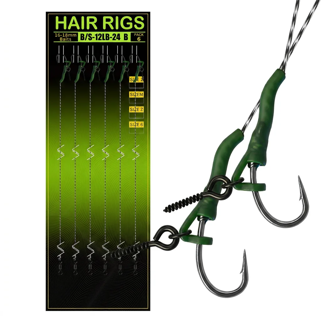 6pcs/set Carp Fishing Pre Tied Rigs With Barbed Deflector Anti Twist Hooks Carp Fishing Accessories
