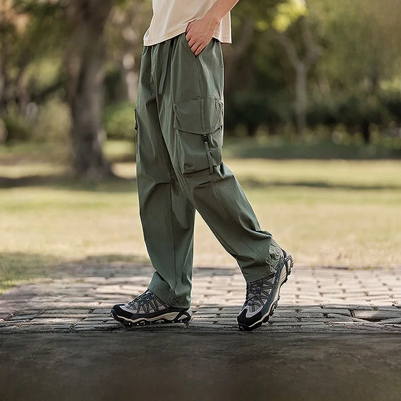 

Semir мужские повседневные свободные прямые брюки летняя текстурированная рабочая одежда с эффектом морщин уличные длинные брюки молодежная мода