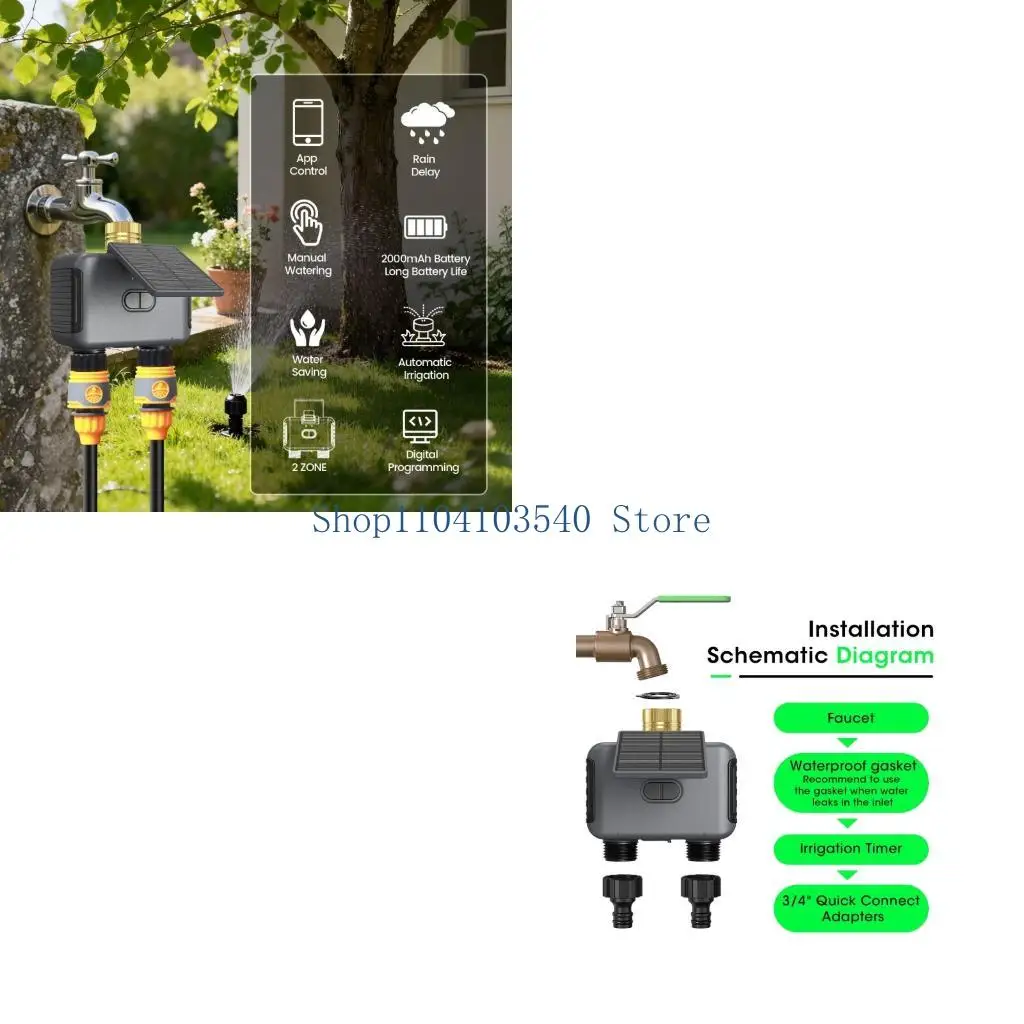 02DC Solar Irrigation Timer for Lawns and Flower Care with WiFi Scheduling