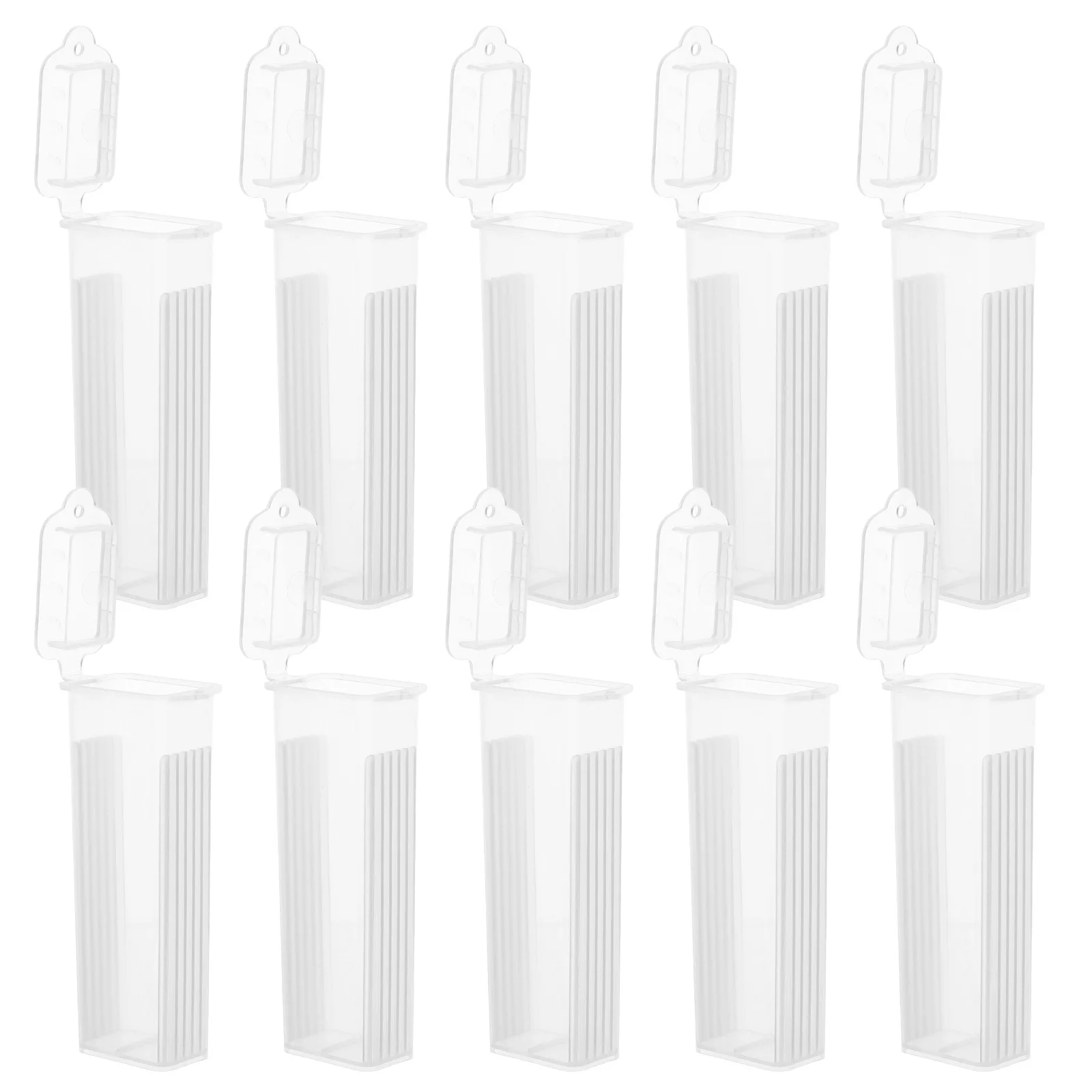 

50Pcs Plastic Slide Staining Jar 5-Slot Transparent Microscope Slide Holder Lab Stain Container for Experiments