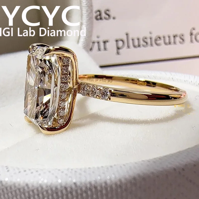 

Фабрика продает твердое 10-каратное желтое золото IGI, выращенное в лаборатории бриллиантовое кольцо с бриллиантом сияющей огранки CVD HPHT DEF VS-VVS, обручальное кольцо