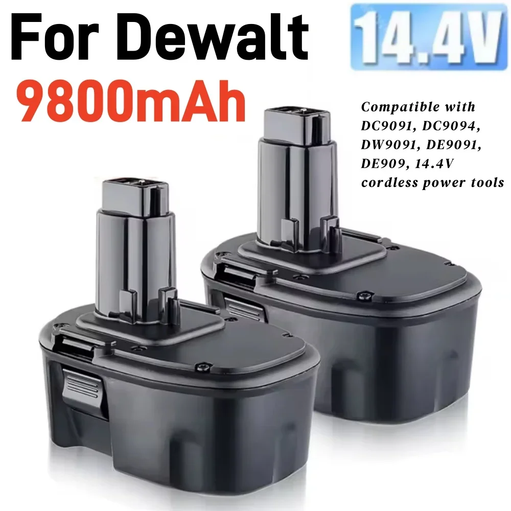 14.4V for Dewalt 9800mAh Ni-MH Replacement Battery 14.4V DC9091 DC9094 DW9091 DE9091 DE9092 14.4 Volt Cordless Power Tools