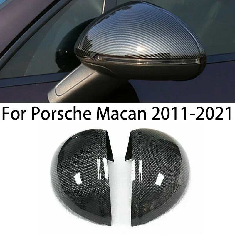 

For Porsche Macan 2011-2021 Real Carbon Fiber Car Rear View Side Mirror Covers Trim Side Wing Mirror Caps Add On Style