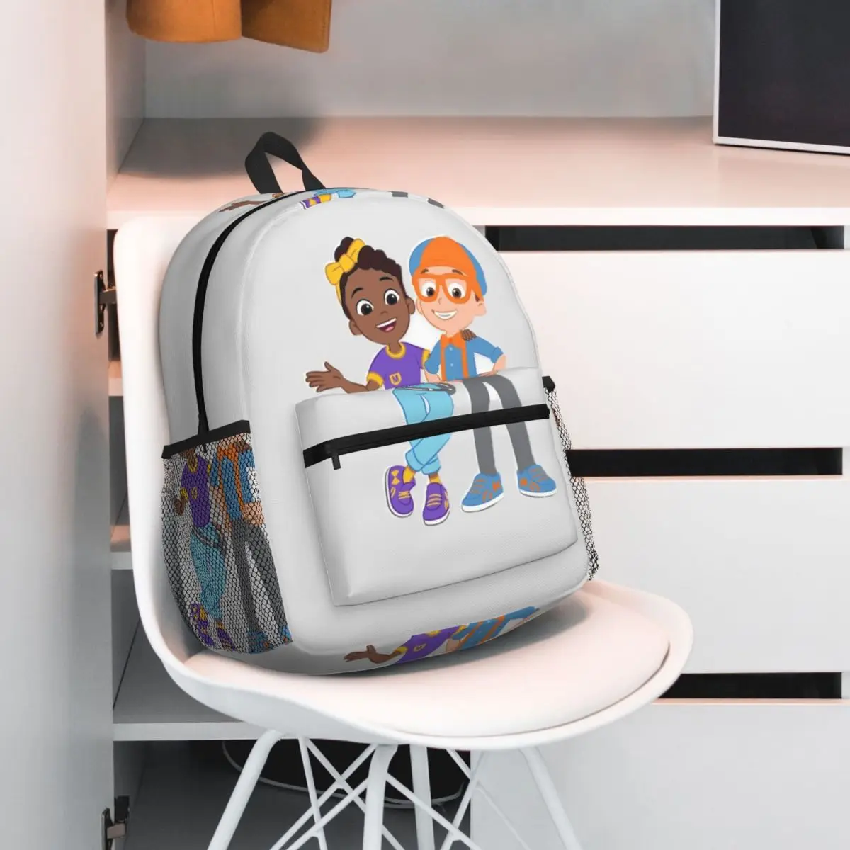 Meekah And Blippi Backpack Daypack Large Capacity Kids BookBag School Bag Shoulder Bags for Men Women