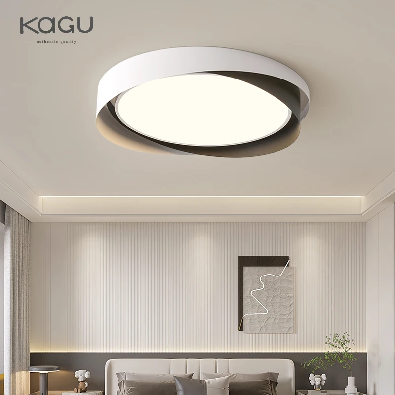 Lustre LED à intensité variable, plafonnier rond moderne pour salon, chambre à coucher, étude, éclairage de Restaurant sans scintillement, économie d'énergie