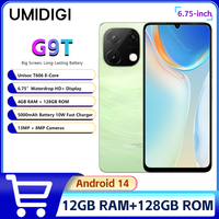 UMIDIGI-G9T Android 14 Smartphone 6.75 ” Water Drop HD+ Display 4G 128G UNISOC T606 13MP AI Camera 5000mAh Cellphone