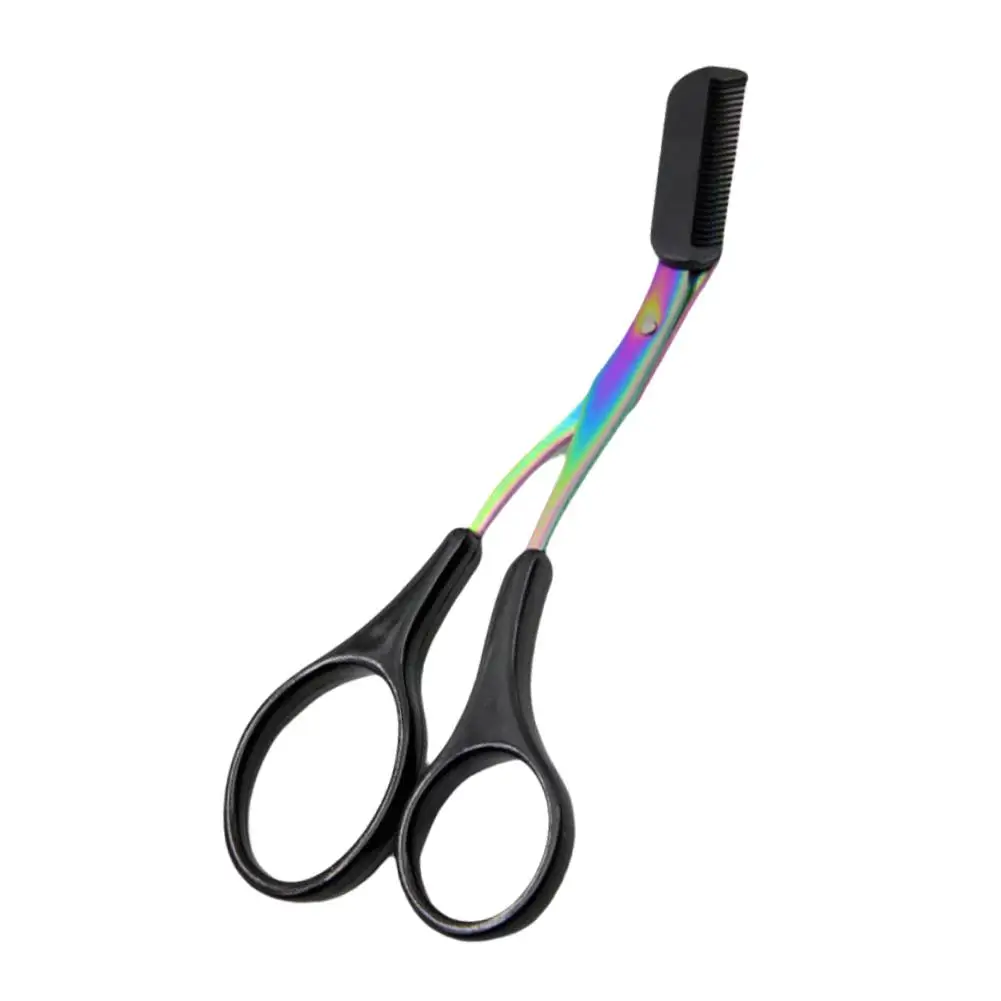 Sobrancelha Trimmer Scissor com aço inoxidável colorido, Grooming Shaver, Maquiagem de cabelo, Pente Acessórios, Shaping Remoção, R5P7