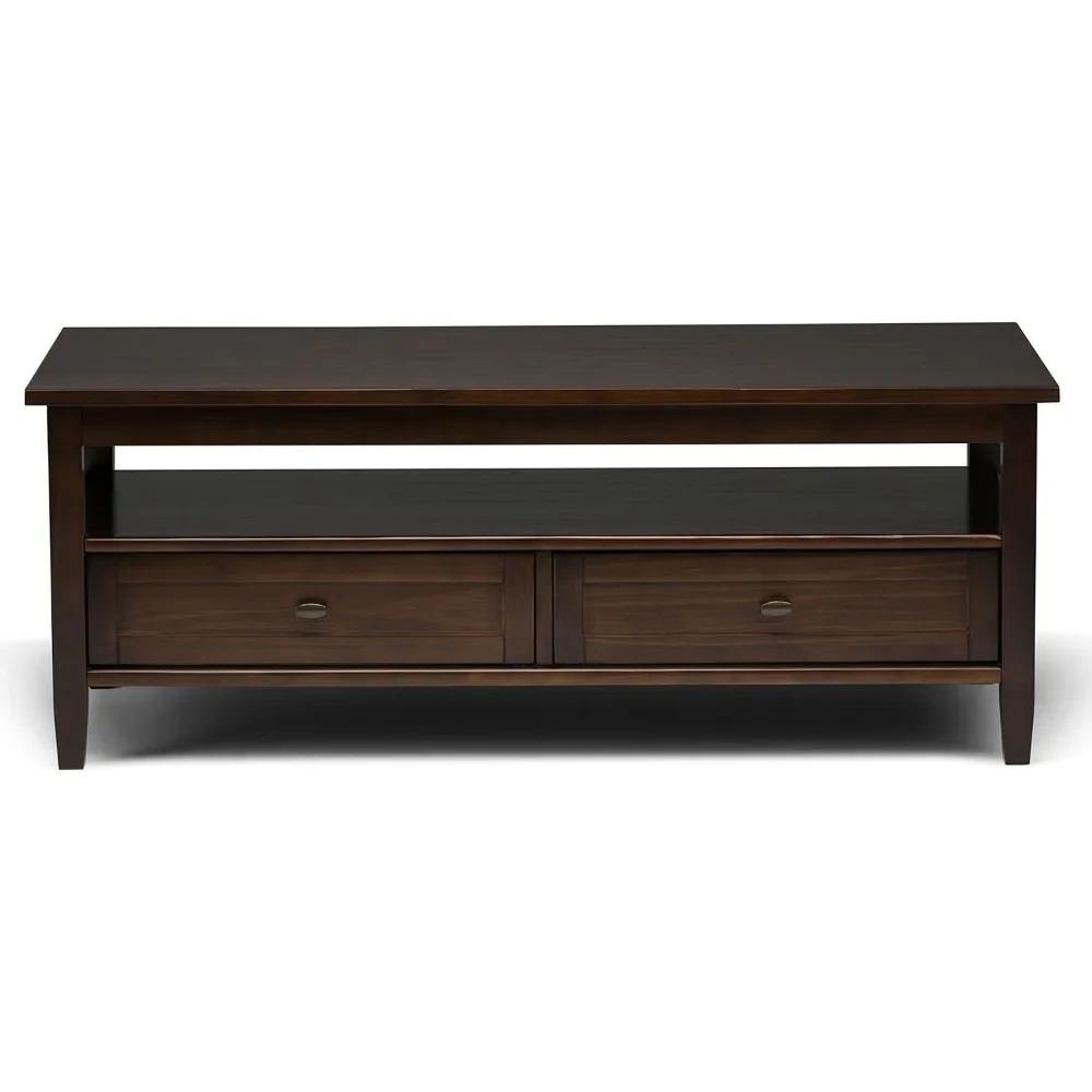 (Lente Sale) Salontafel, Rechthoekig Massief Hout Bruin Moderne Stijl Voor Woonkamer 48 Inch Salontafel