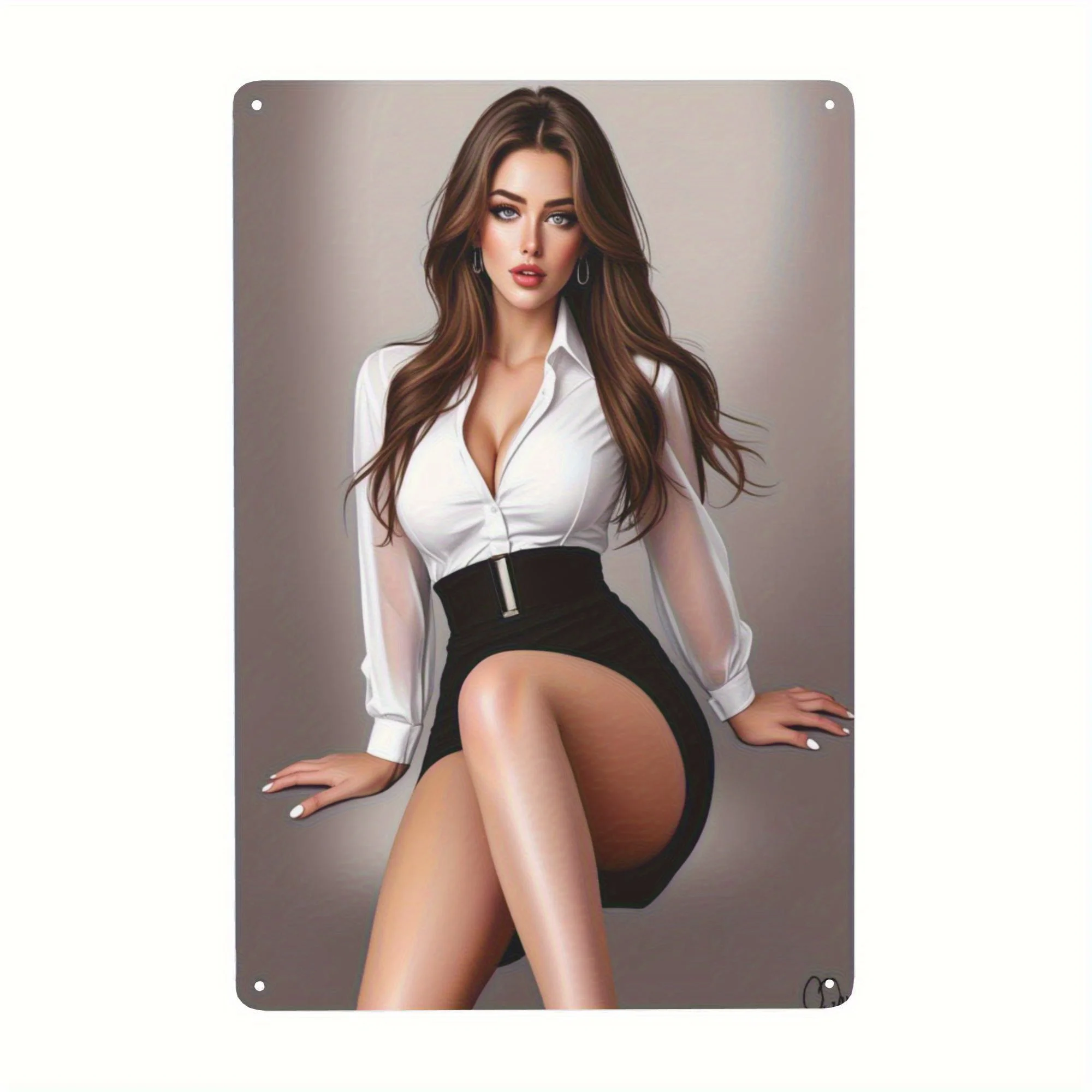 Büro-Metallschild Elegantes Frauen-Design Robustes Eisen-Wandkunst-Schild für Heim- und Bürodekoration