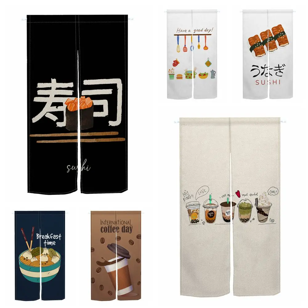 

Noren Japanese Style Doorway Curtain Food Sushi Beverages Restaurant Fast Food Restaurant Kitchen Opaque Door Curtain Half-Split