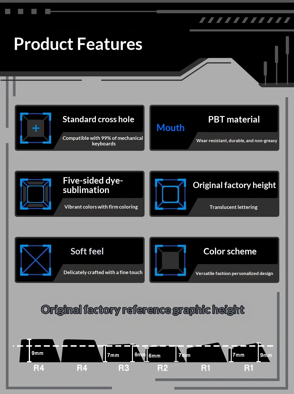 KUXM New Reze 5.0 Themed Keycaps, OEM Profile, PBT Material, Side Print Backlit, 5-side Sublimation for Mechanical Keyboard DIY